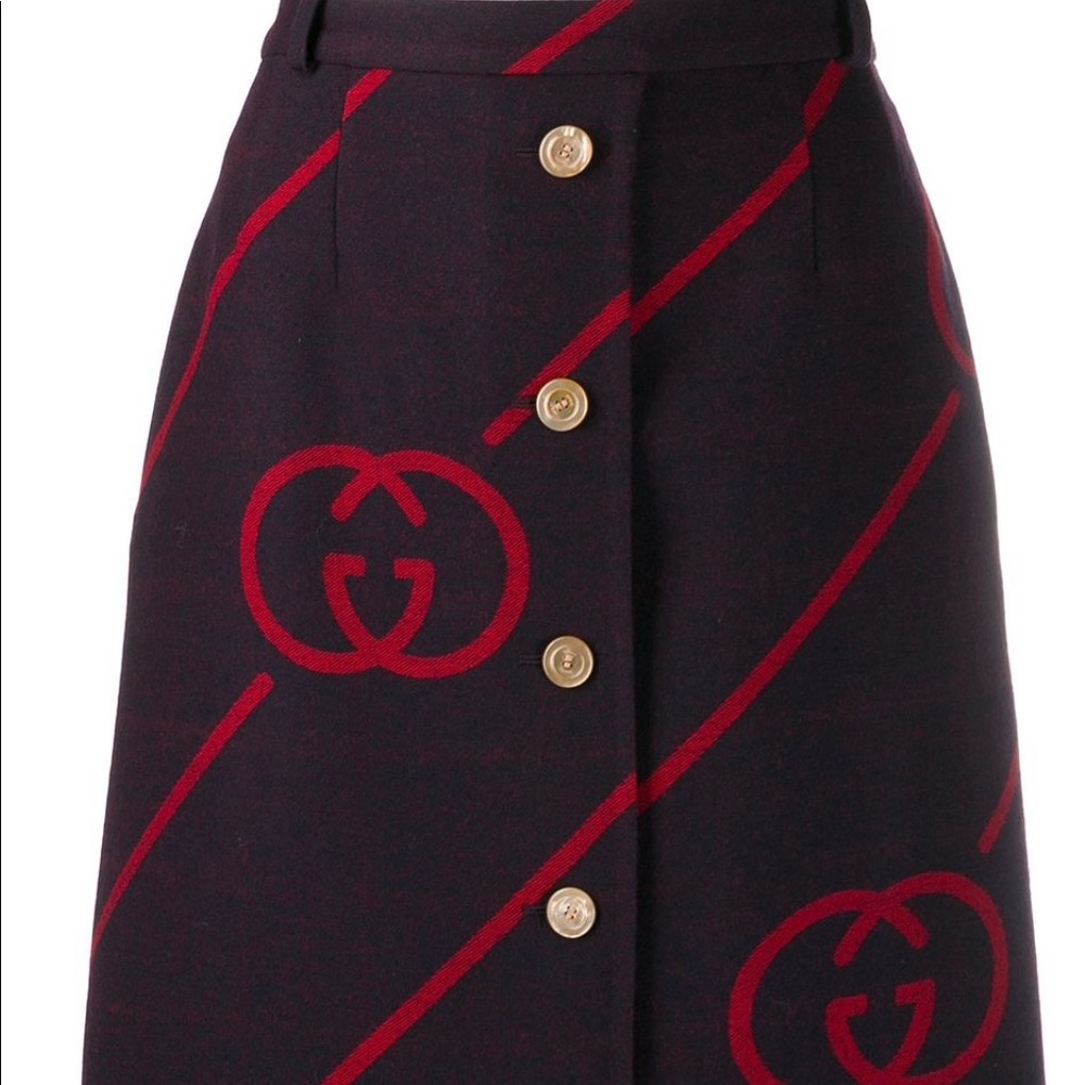 Gucci Interlocking G reversible wool skirt